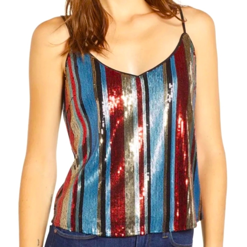 Heartloom Sequin Tank Top, Size XS